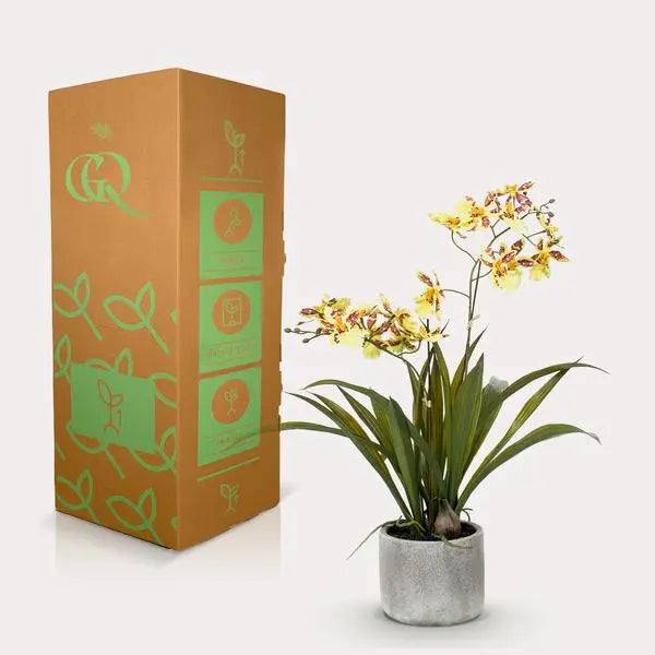 Kunstplant - Orchidee - Geel - 45cm  BotanicBridge