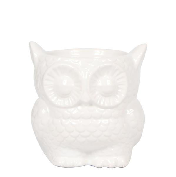 Kolibri Home | Owl bloempot - Witte keramieken sierpot - Ø9cm  BotanicBridge