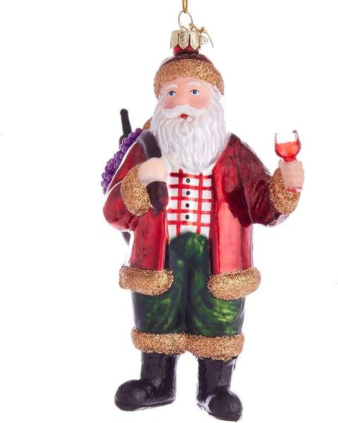 XMASS BALL - Glass Wine Santa Christmas  BotanicBridge