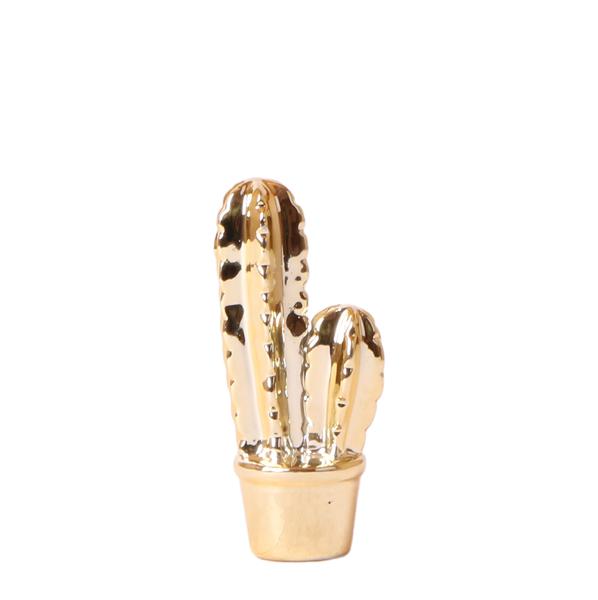 Kolibri Home | Ornament - Decoratie beeld Cactus - Gold  BotanicBridge