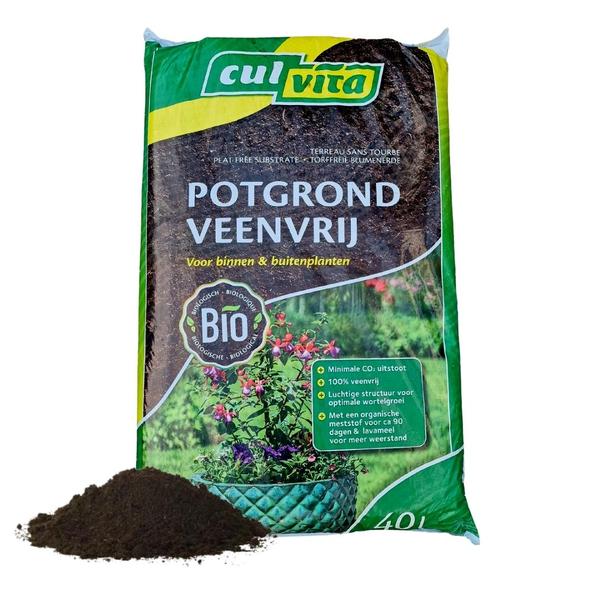 Culvita - Biologische Veenvrije potgrond 40 liter - Potgrond voor kamerplanten & buitenplanten - inclusief organische meststof  BotanicBridge