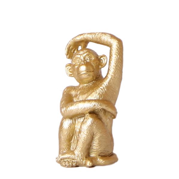 Kolibri Home | Ornament - Decoratie beeld Sitting Monkey - Gold  BotanicBridge