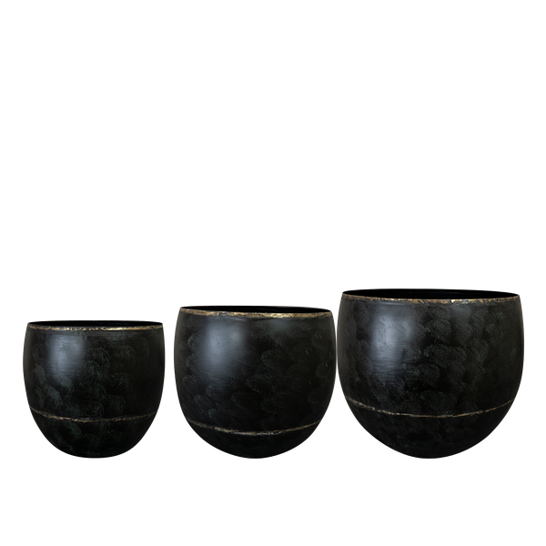 Pot - Zwart -Belia vintage black - set van 3  BotanicBridge