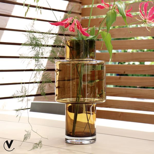 Vaas glas Juba M - H40 W20 - Cognac  BotanicBridge